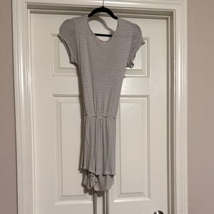 Striped Black and White Short Sleeve Romper